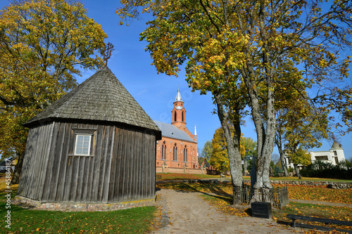 Old chapel of the old church in Kernave, Lithuania photo