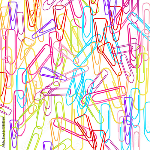 Paper clip set vector background