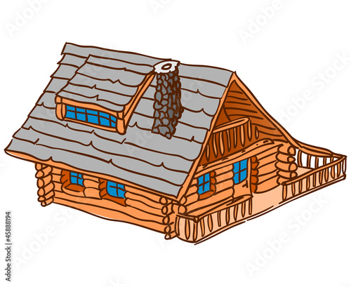 Isolated Wooden Cabin