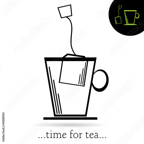 time for tea vector illustration