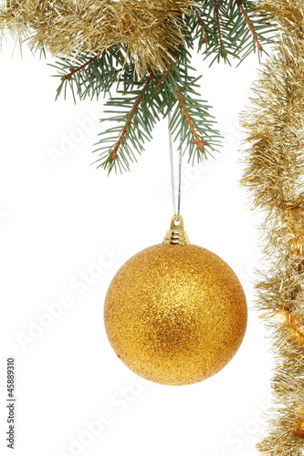 Gold ball and tinsel