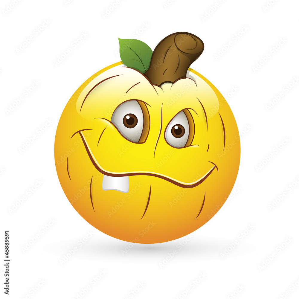 Smiley Emoticons Face Vector - Pumpkin Expression