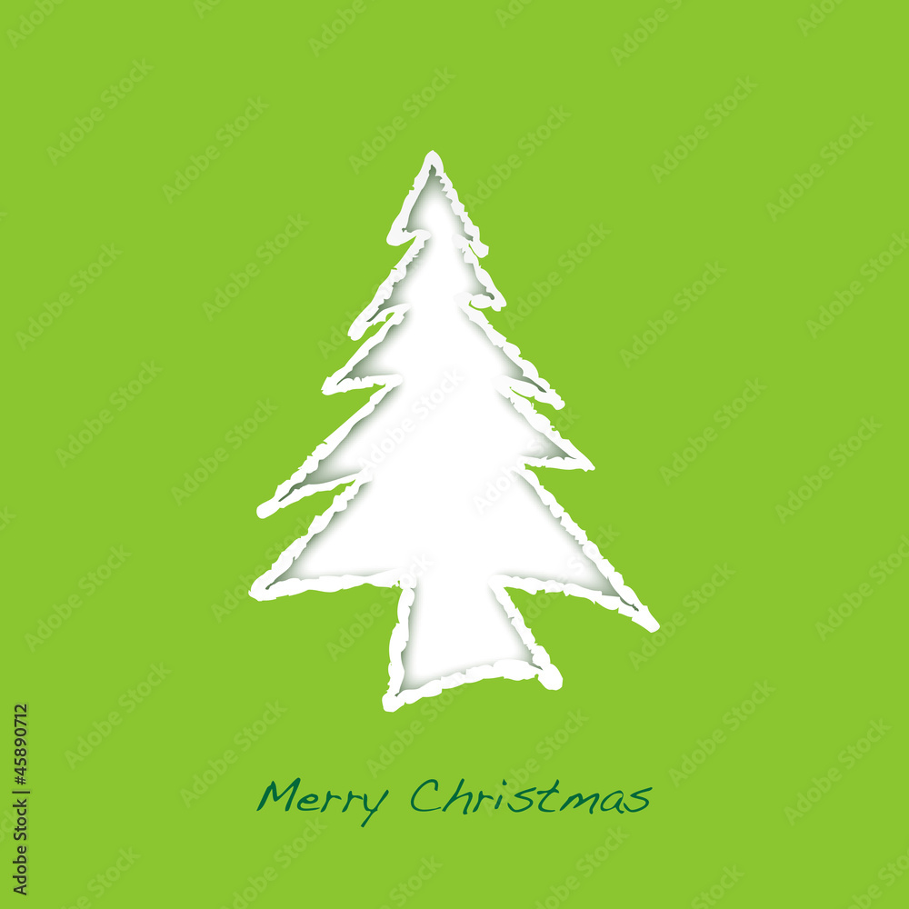 torn paper tree green torn paper tree green