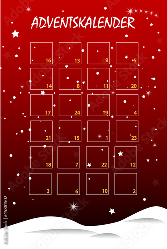 Adventskalender rot Hochformat
