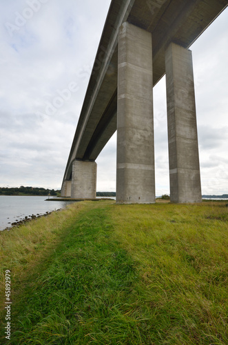 Orwell Bridge with grass in foreground © pauws99