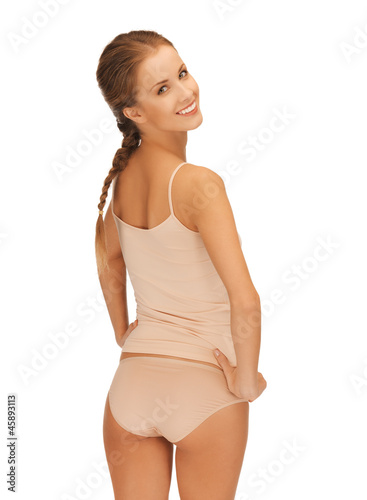 beautiful woman in cotton undrewear