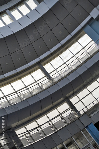 windows and details in interior of modern office building