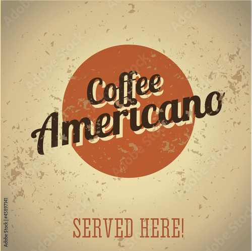 Vintage metal sign - Coffee Americano