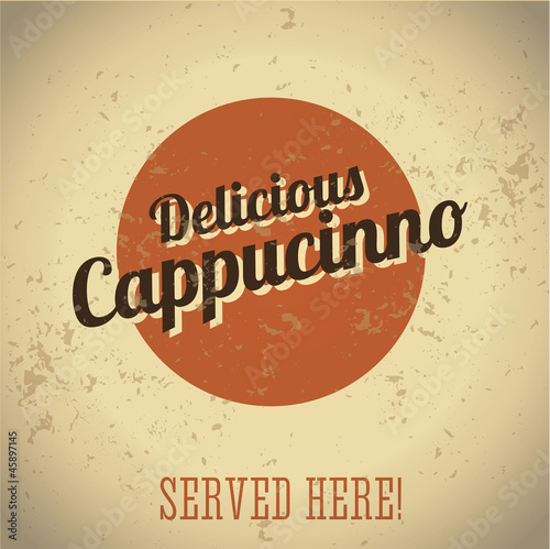 Vintage metal sign - Delicious Cappucinno