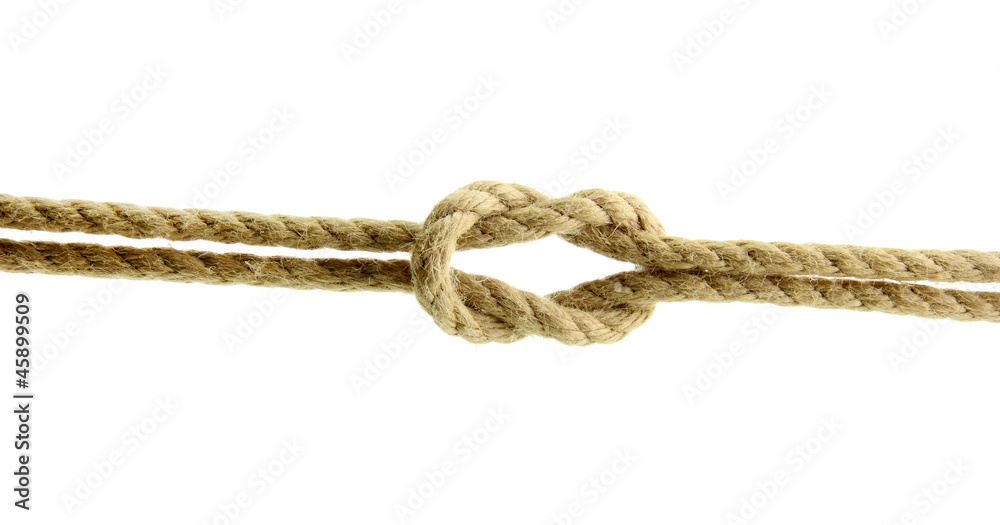 rope with knot, isolated on white rope with knot, isolated on white