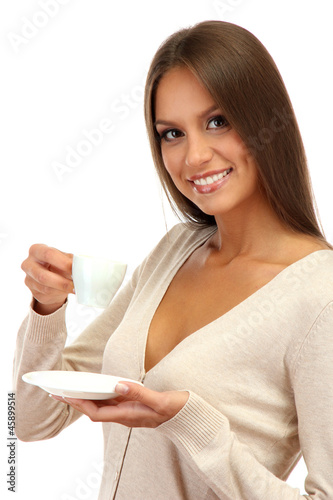 beautiful young woman with ...