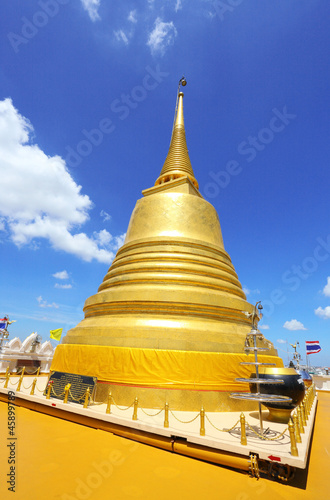 The most famous golden ancient pagoda in Thailand photo