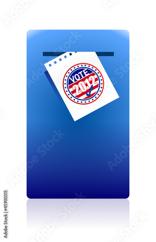 2012 voting paper in a blue ballot box