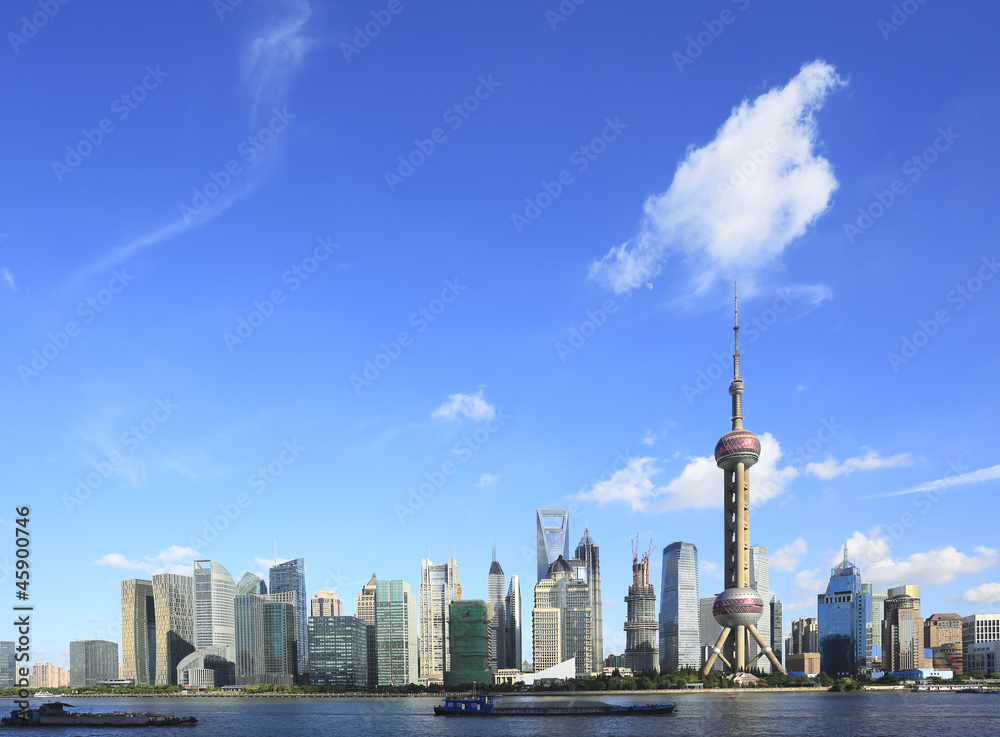 Obraz premium Lujiazui Finance&Trade Zone of Shanghai skyline at New attractio