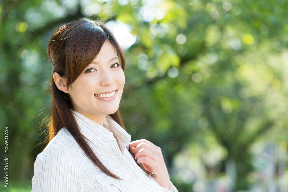 Beautiful businesswoman in the park Beautiful businesswoman in the park