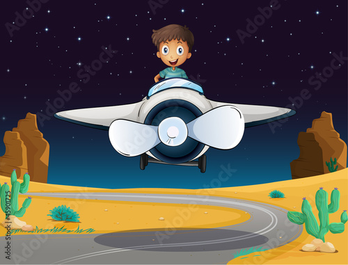 a boy and aeroplane