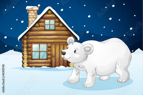 house and polar bear