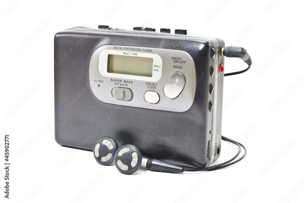 Vintage audiotape walkman