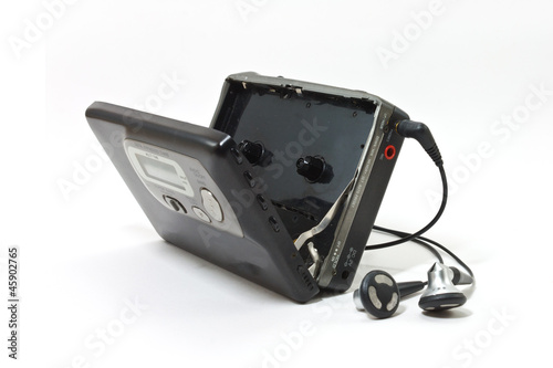 Vintage audiotape walkman