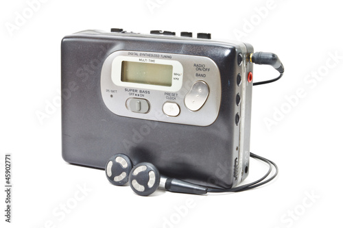 Vintage audiotape walkman