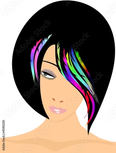 Włosy z kolorowymi pasemkami