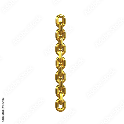 3d Gold Chain Alphabet Font - I
