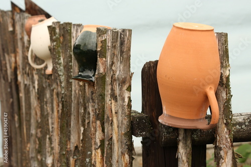 traditional earthenware pots from eastern Slovakia photo