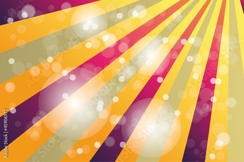 Vintage poster with rainbow color sunbeams and bokeh