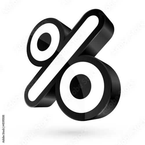 Black/White Percent Sign 3D Sale