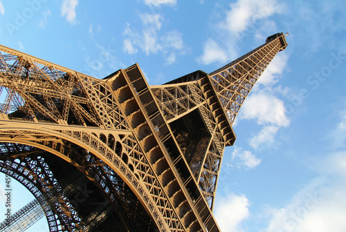 Eiffel tower against blue sky