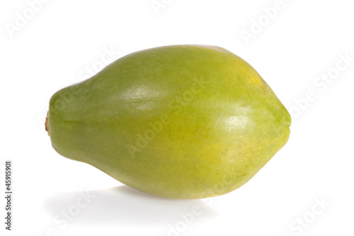Ripe papaya isolated on a white background