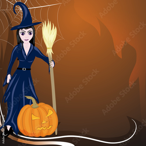 sfondo zucca e strega