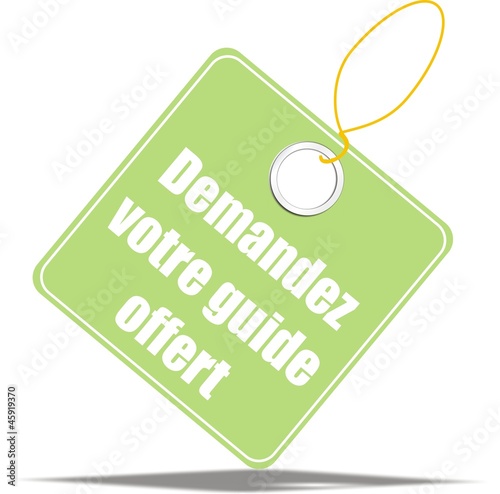 étiquette demandez votre guide offert