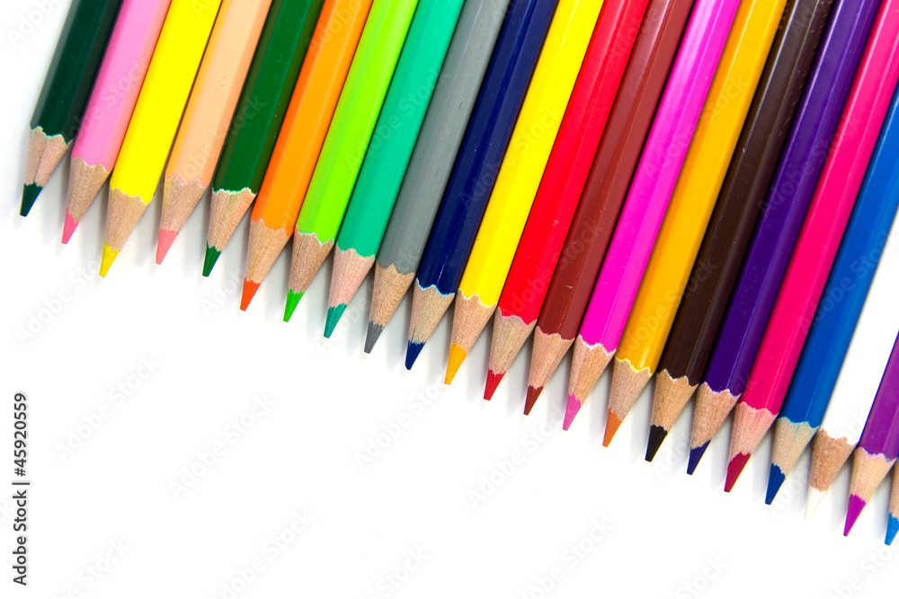 Colour pencils isolated on white background Colour pencils isolated on white background