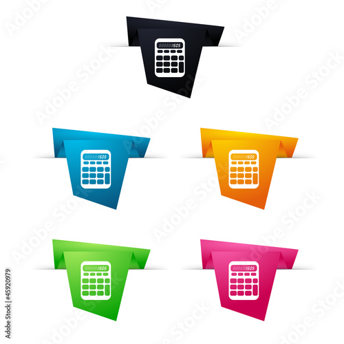 Symbole vectoriel papier origami Calculatrice / Comptes