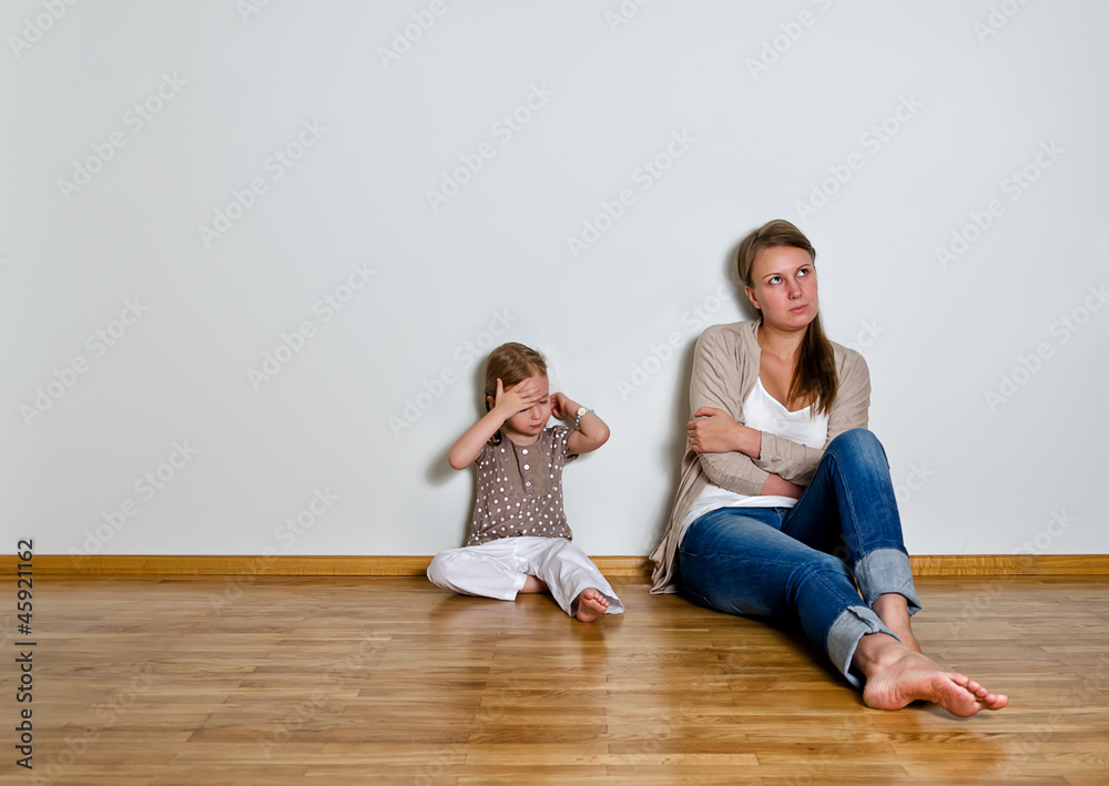 Mother and daughter are in quarrel Mother and daughter are in quarrel