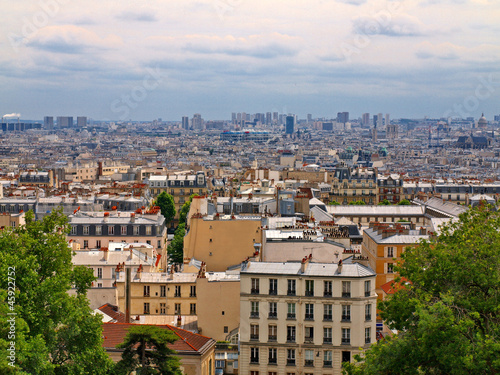Obraz na płótnie Paris beautiful city view from Montmartre hill w salonie