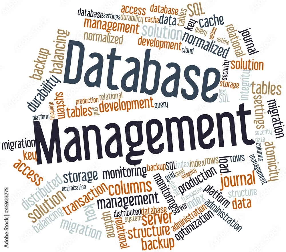 Word cloud for Database Management Stock Illustration | Adobe Stock