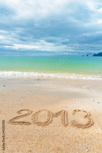 New year 2013 and Christmas beach vacation and holiday concept