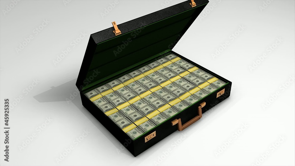 Suitcase full of money. Included alpha matte Suitcase full of money. Included alpha matte