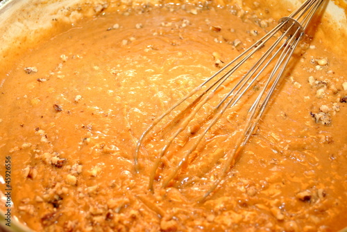 Whisking Pumpkin Bread Mix photo