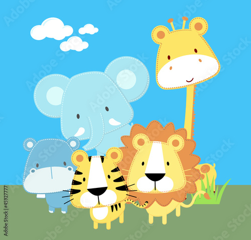 baby safari friends