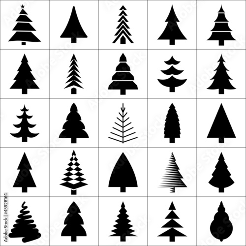 Christamas tree silhouette design. Vector.