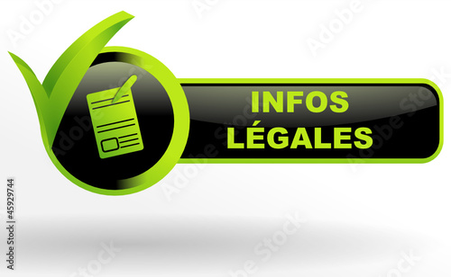 infos légales sur bouton web vert et noir