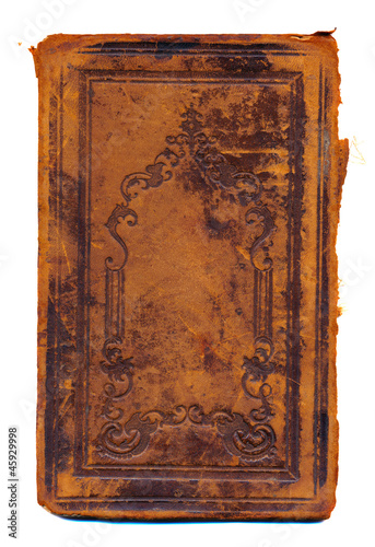 grunge and aged ancient book cover isolated