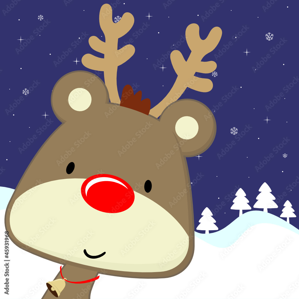 reindeer cartoon christmas background