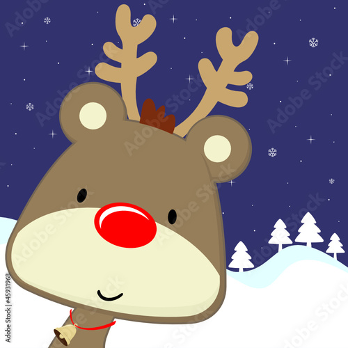 reindeer cartoon christmas background