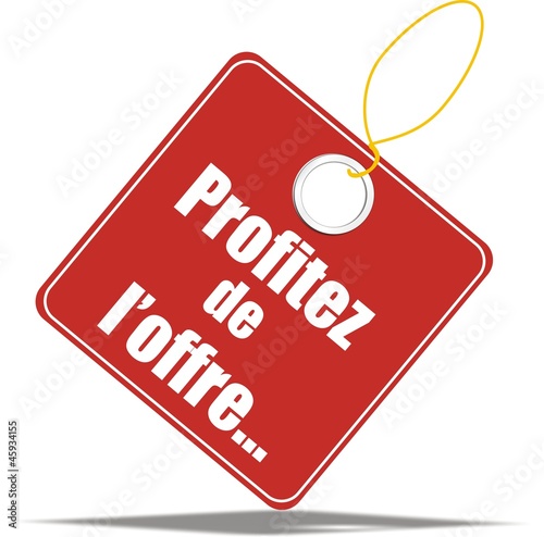 étiquette profitez de l'offre