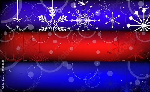 set of three christmas snowflakes bands