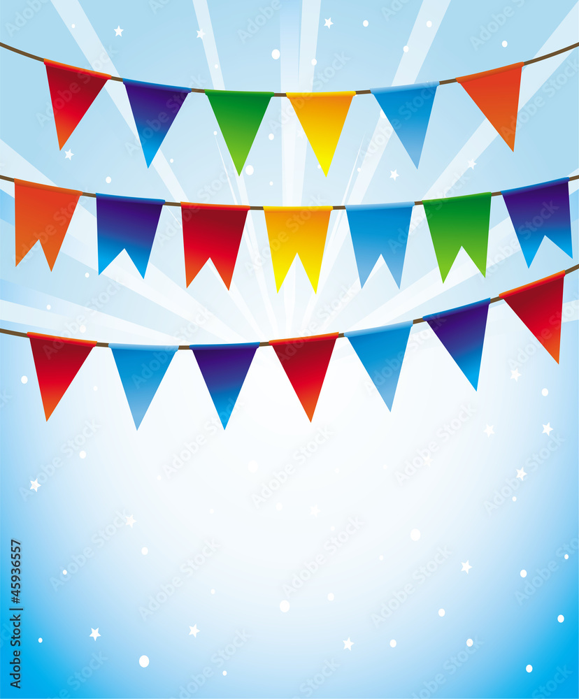 Obraz premium Vector holiday background with bright flags